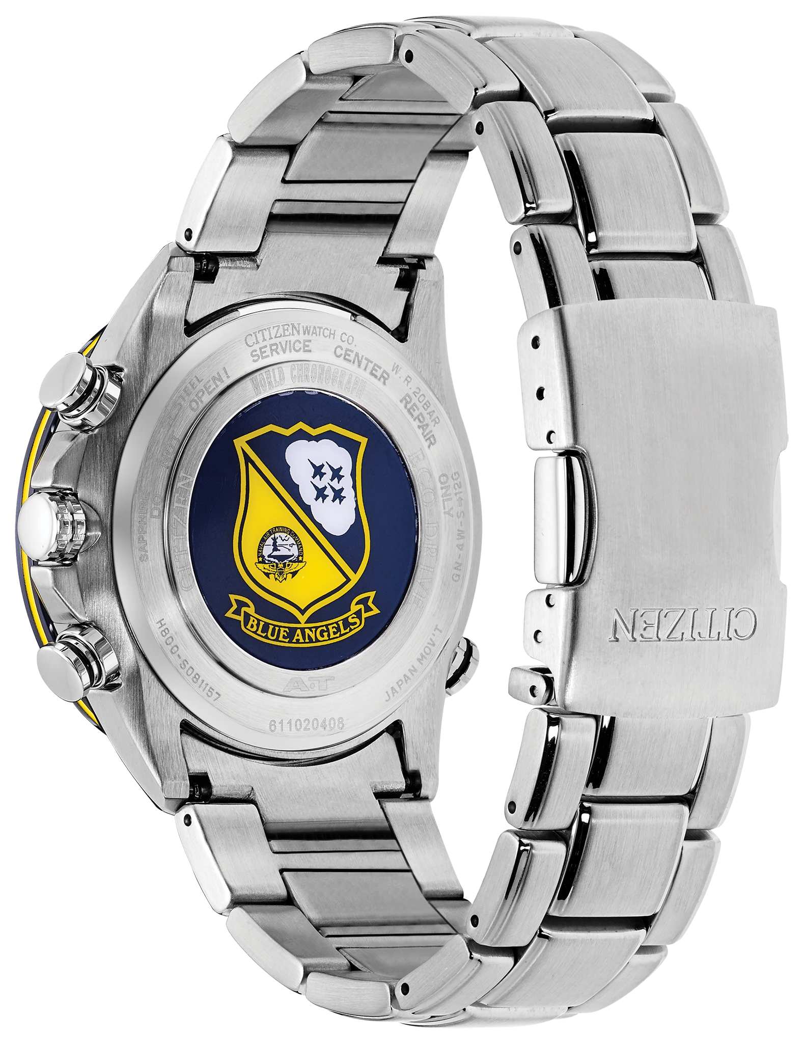 World Chronograph A-T - Men's Eco-Drive Steel Blue Dial Watch